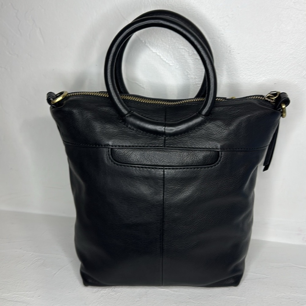 Hobo Maggie black pebbled leather handbag with brass studs - Picture 3 of 14